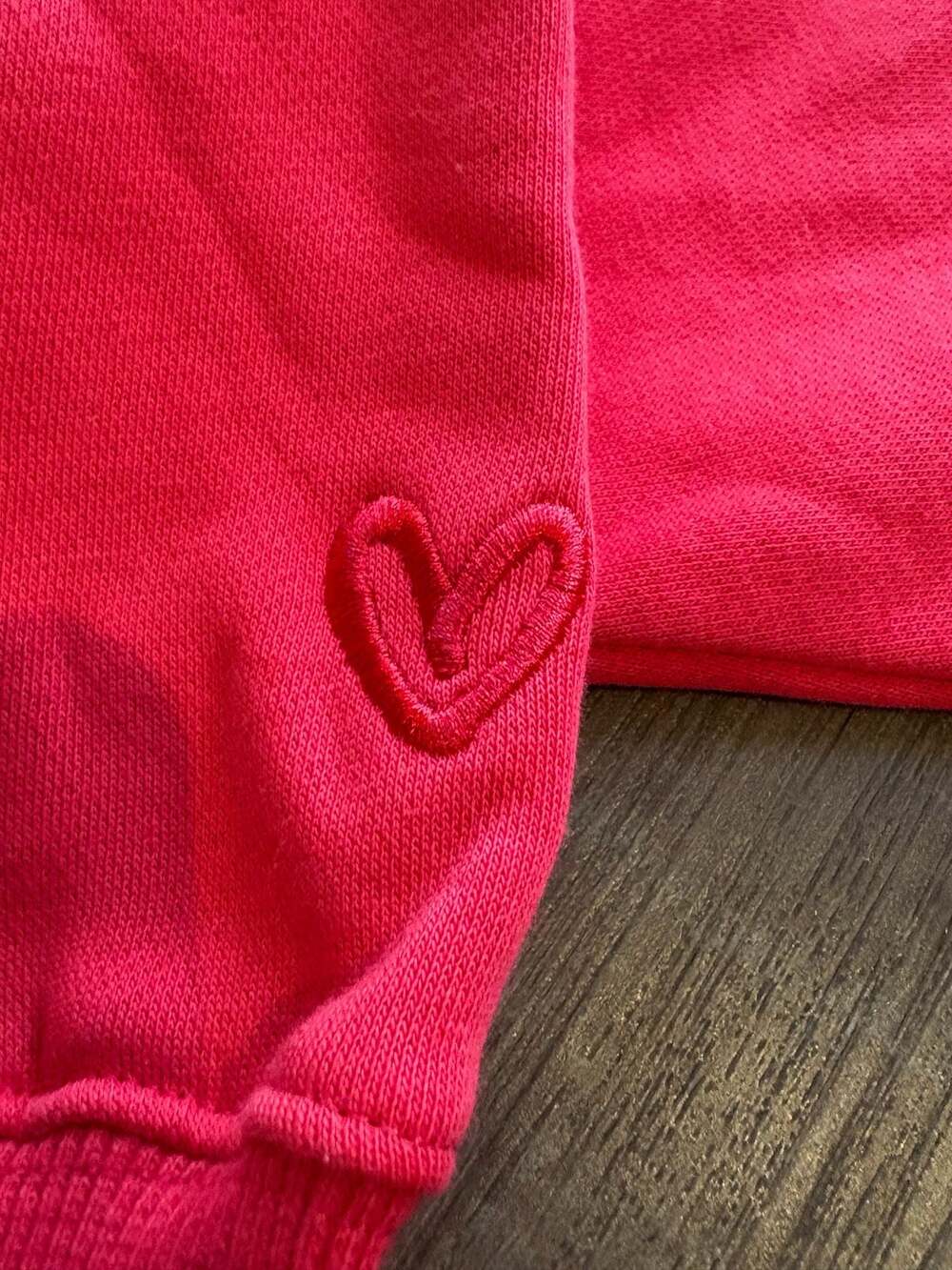 House of Shan Signature Red and Pink Heart Hoodie - Picture 3 of 7